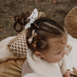 Haarspeldjes met strik - brown satin.