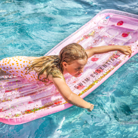 Swim Essentials Luxe luchtbed Roze met rode stippen.