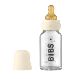 BIBS Baby Glass Bottle Complete Set Latex 110ml - Ivory.
