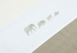 Jollein Laken Wieg 75x100cm Animals Olive Green.