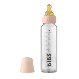 BIBS Baby Glass Bottle Complete Set Latex 225ml - Blush