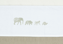 Jollein Laken Wieg 75x100cm Animals Olive Green.