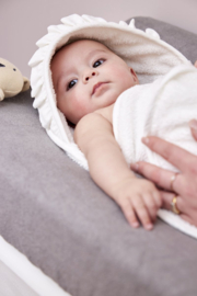 Meyco  Badcape badstof Ruffle Offwhite  80x80cm