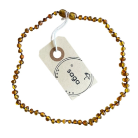 Saga ketting/necklace Amber Honey.