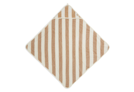 Jollein Badcape Stripe Terry 75x75cm Biscuit GOTS.