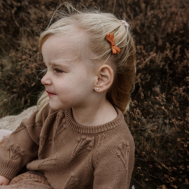 Baby haarspeldjes met strikje - natural vibes.