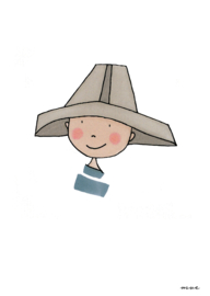 Jongen met hoedje van papier  (2 versies)