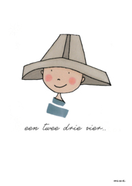 Jongen met hoedje van papier  (2 versies)