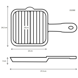 Ronneby Bruk  Grillpan 'Rondo', 23x23 cm