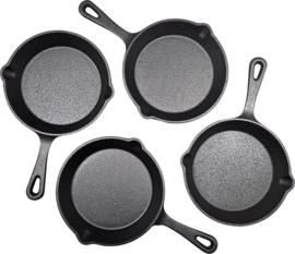 Gietijzeren pan - Skillet - set 4 stuks - 16cm - preseasoned