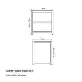 YAKINIKU LUXE BUITENKEUKEN FRAME 80X70CM MET 19'' GAT