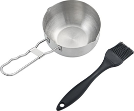 RVS Sauspannetje met silicone kwast