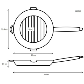 Ronneby Bruk  grillpan Maestro 28 cm