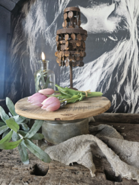Etagere hout met zink