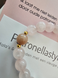 Rozenkwarts & Maansteen BlessingMala 8mm