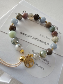 Agaat en Angeliet BlessingMala 8mm