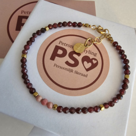 Passievolle Granaat en Rhodoniet armbandje