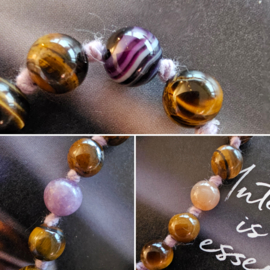 Mini PocketMala Tijgeroog en  drie Blessingkralen