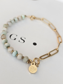 Groene Maansteen Hematiet | Duo Essence armband