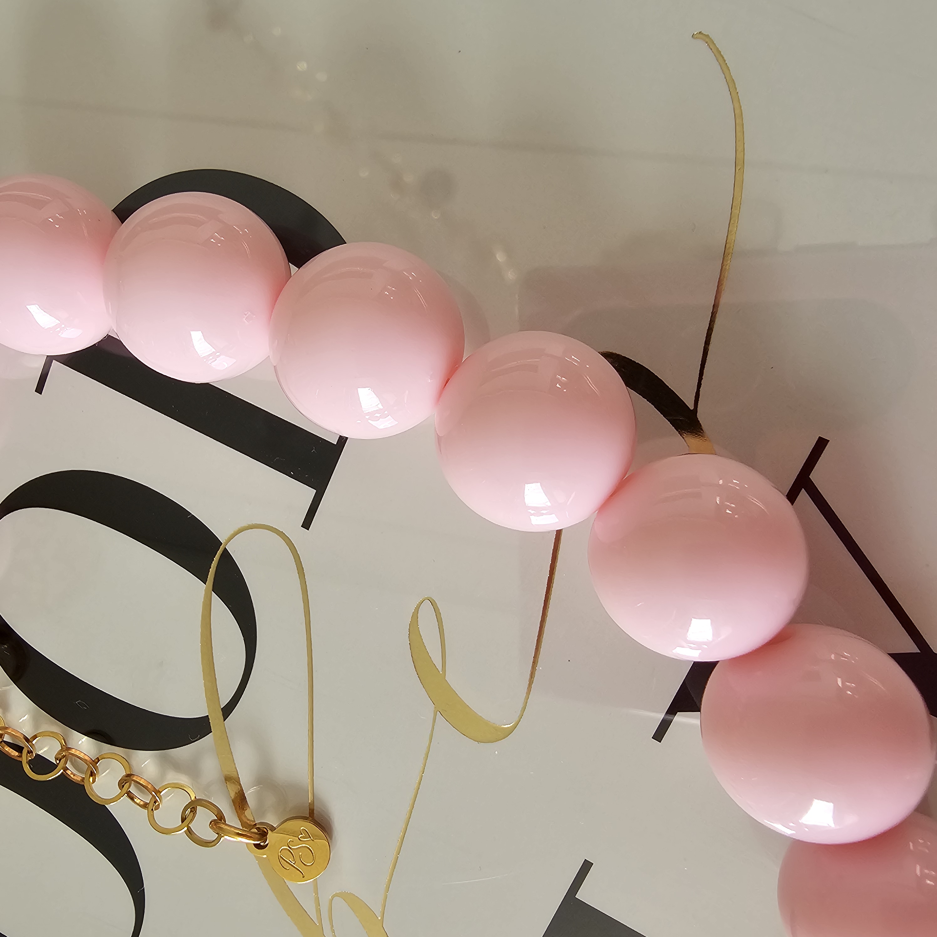 Kauwgombal ketting zacht Roze