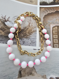 Connectie ketting complete set Witte Jade