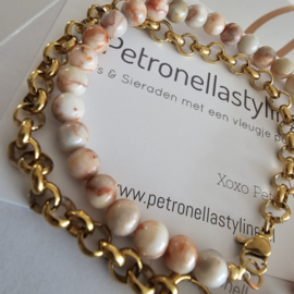 Complete set 50/50 beads ketting Netstone Jaspis