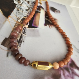 Indian Goudstroom message box ketting Amour