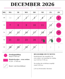 Kalender December Atelier PS♡ Lelystad