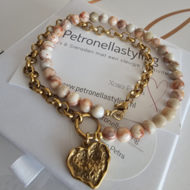 Complete set 50/50 beads ketting Netstone Jaspis
