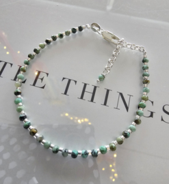 African Turkoois armbandje (verzilverd)