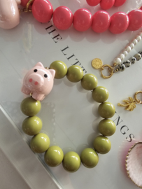Kauwgombal XL armband Lucky Pig