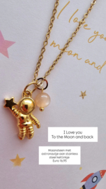 Astronaut ketting met Maansteen bolletje