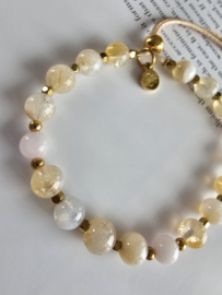 Golden Healer & Rozenkwarts happy BlessingMala 6mm