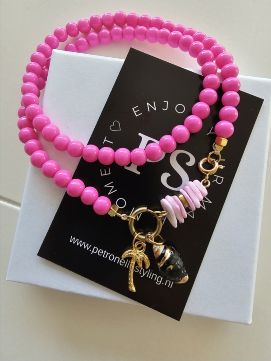 Pink beach ketting compleet