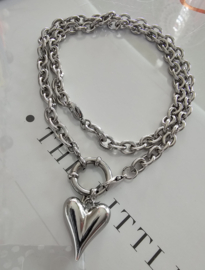 Basis connectie ketting met boeislot (edelstaal zilver)