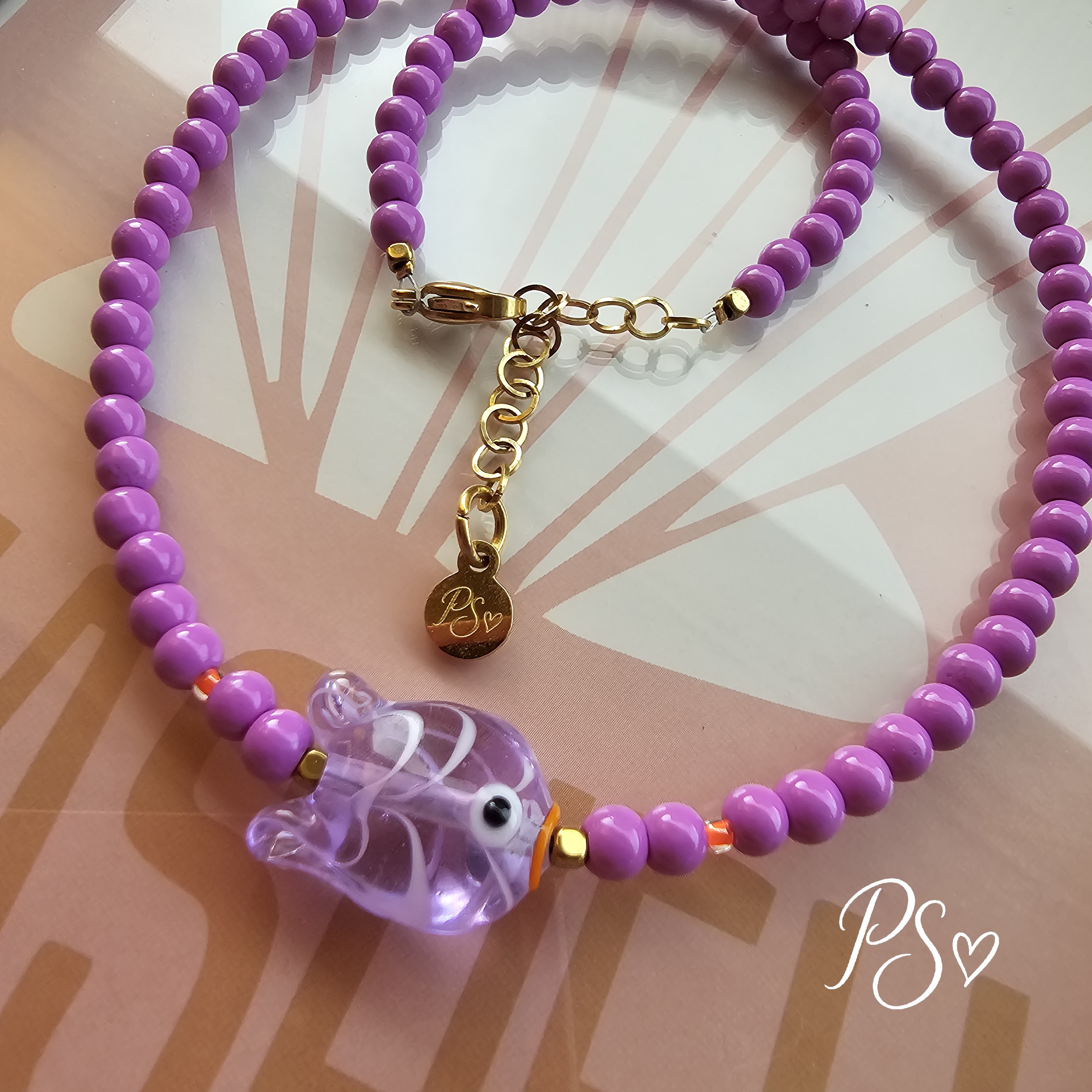 Glasgeblazen Visje Purple Sea