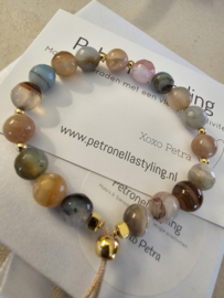 Agaat, Amazoniet & Maansteen BlessingMala  8mm