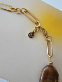 Chunky ketting Tijgeroog en Acrylkralen