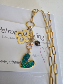 Klikbedel Glitter hart