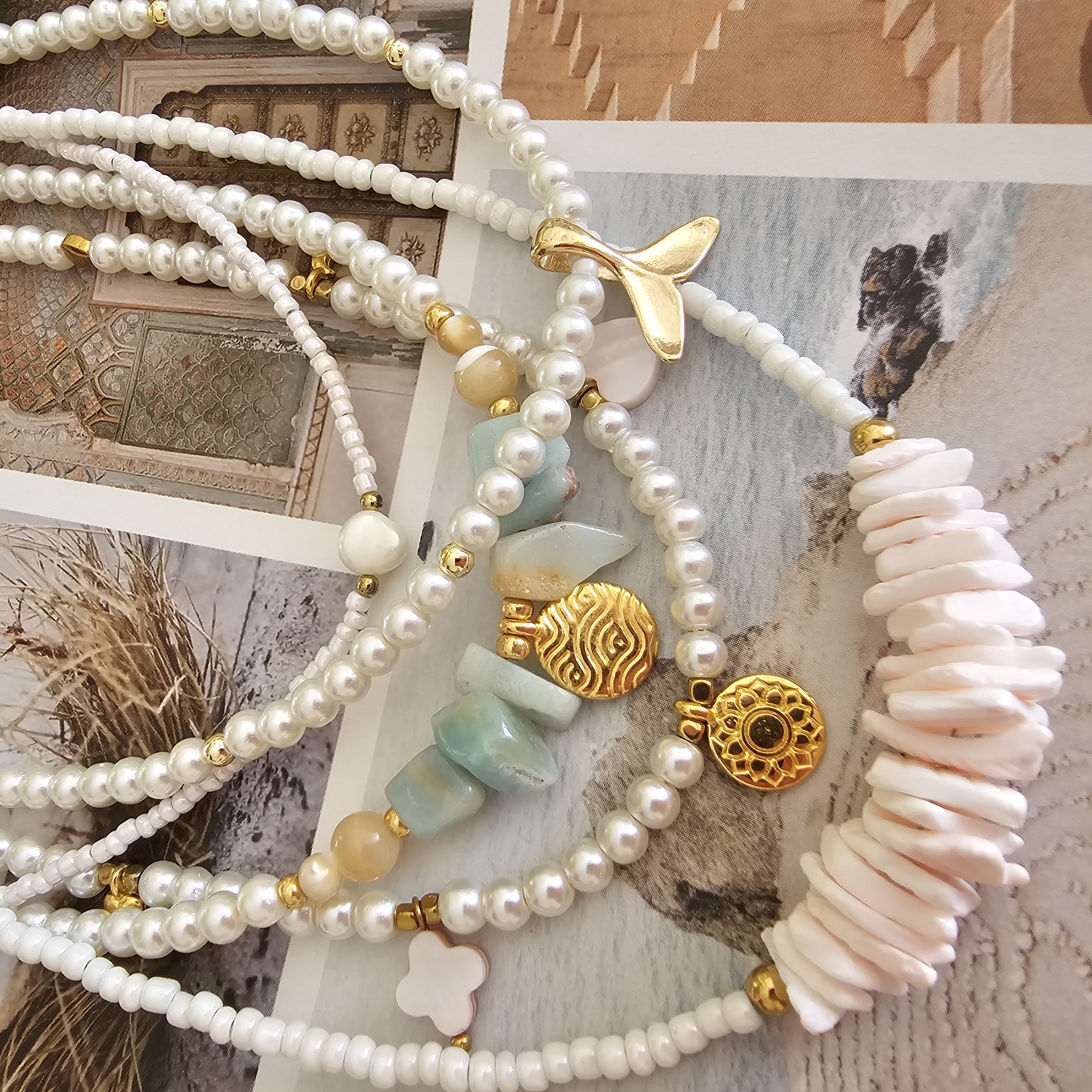 Pearly beach ketting creëren | euro 35,-