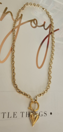 Basis connectie ketting met boeislot stainless steel (goud)