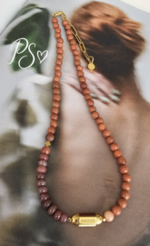 Indian Goudstroom message box ketting Amour
