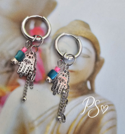 Hamsa stainless steel oorbellen
