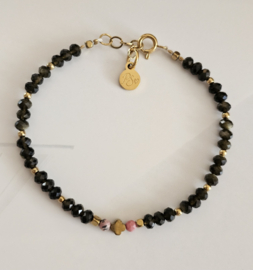 Golden Sheen Obsediaan & Rhodoniet armbandje