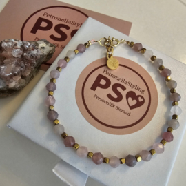 Rozenkwarts Toermalijn armbandje