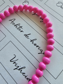 Hot Pink 50/50 beads Gold