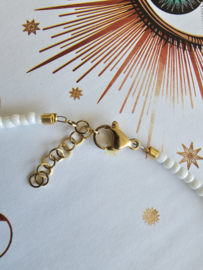 Seadbeads white, pink schelp