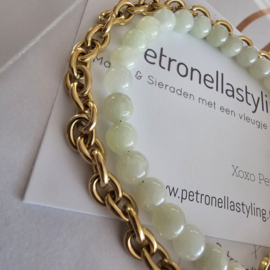 Complete set 50/50 beads ketting incl 2 gold plated bedels