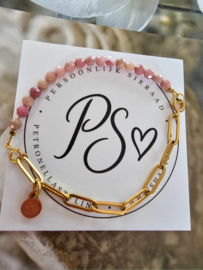 Rhodoniet facet | Duo Essence armband