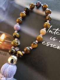 Mini PocketMala Tijgeroog en  drie Blessingkralen